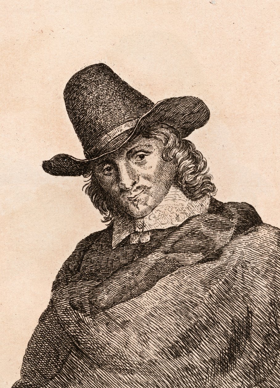 Adriaen van Ostade, ilustração de &39;75 retratos de pintores célebres de originais autênticos &39;, publicado em 1817, Londres de James Girtin