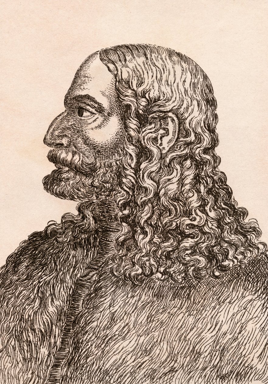 Albrecht Duerer, ilustração de &39;75 retratos de pintores célebres de originais autênticos &39;, publicado em 1817, Londres de James Girtin