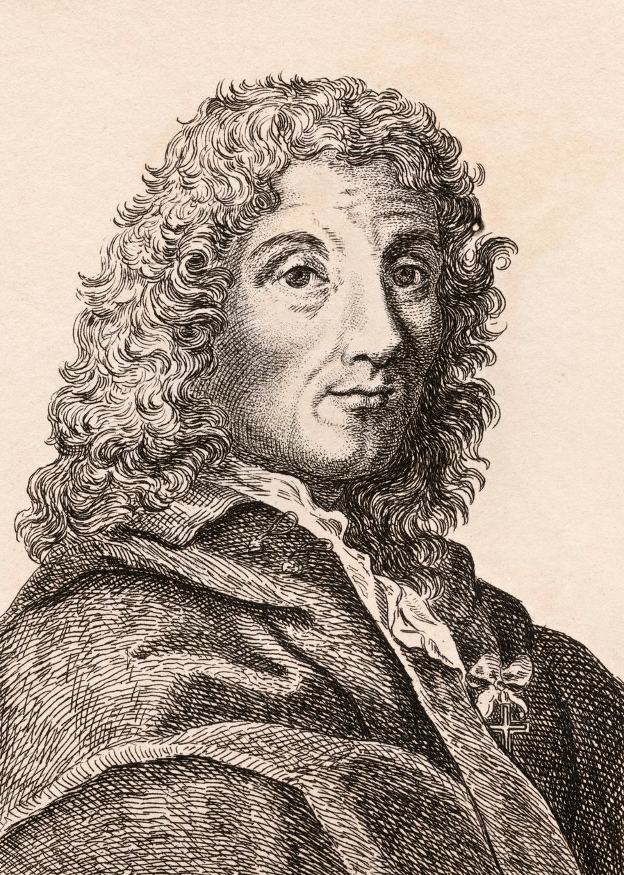 Carlo Maratta, ilustração de &39;75 retratos de pintores célebres de originais autênticos &39;, publicado em 1817, Londres de James Girtin