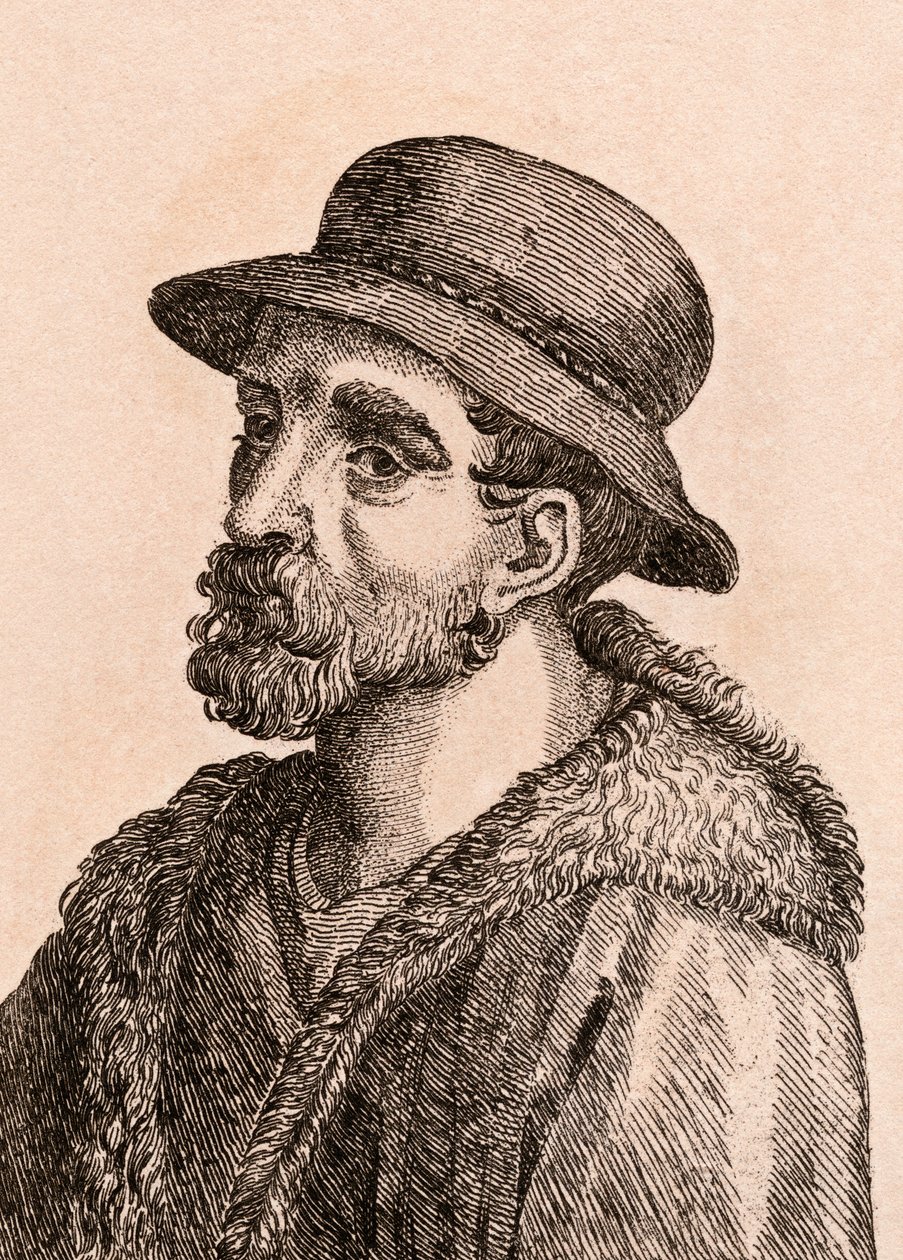 Giovanni da Udine, ilustração de &39;75 retratos de pintores célebres de originais autênticos &39;, publicado em Londres, 1817 de James Girtin
