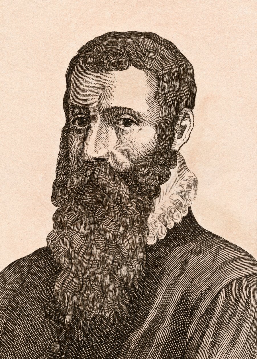 Jan Brueghel the Elder, ilustração de &39;75 retratos de pintores célebres de originais autênticos &39;, publicado em Londres, 1817 de James Girtin