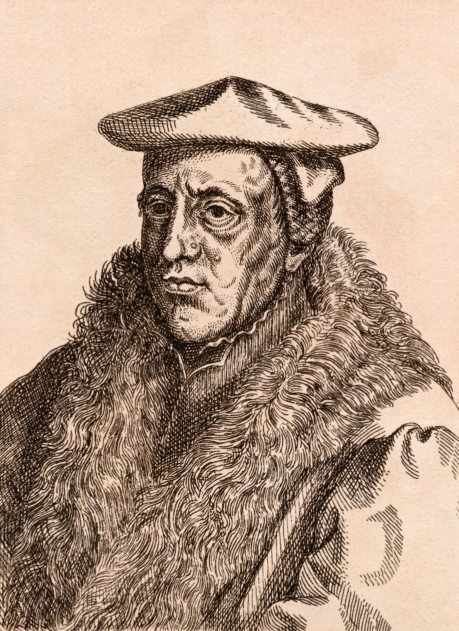 Jan van Scorel, ilustração de &39;75 retratos de pintores célebres de originais autênticos &39;, publicado em Londres, 1817 de James Girtin