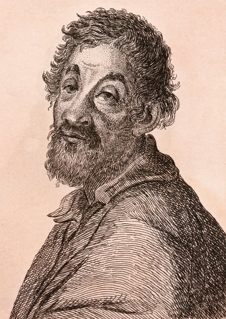 Julio Romano, ilustração de &39;75 retratos de pintores célebres de originais autênticos &39;, publicado em Londres, 1817 de James Girtin