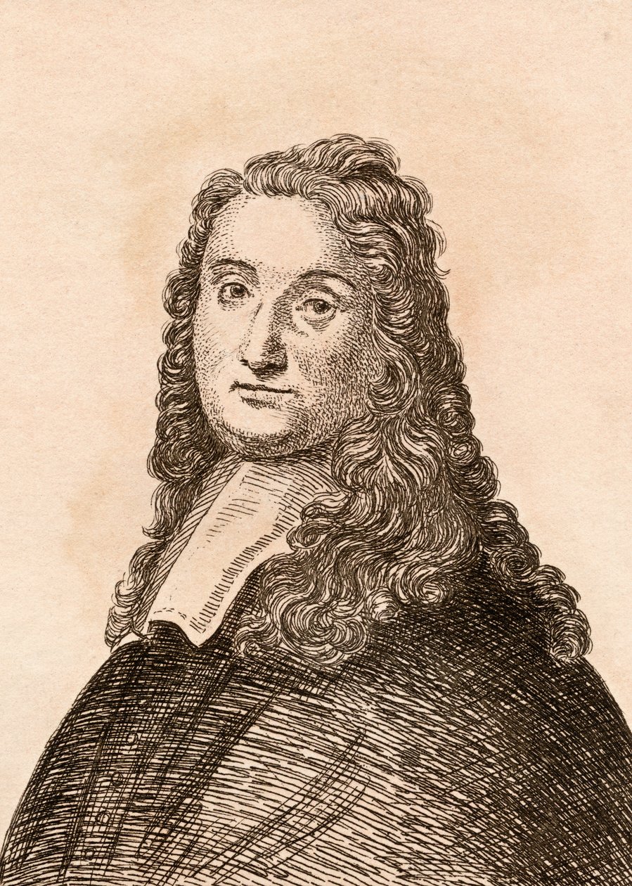 Ludolf Backhuysen I, ilustração de &39;75 retratos de pintores célebres de originais autênticos &39;, publicado em Londres, 1817 de James Girtin