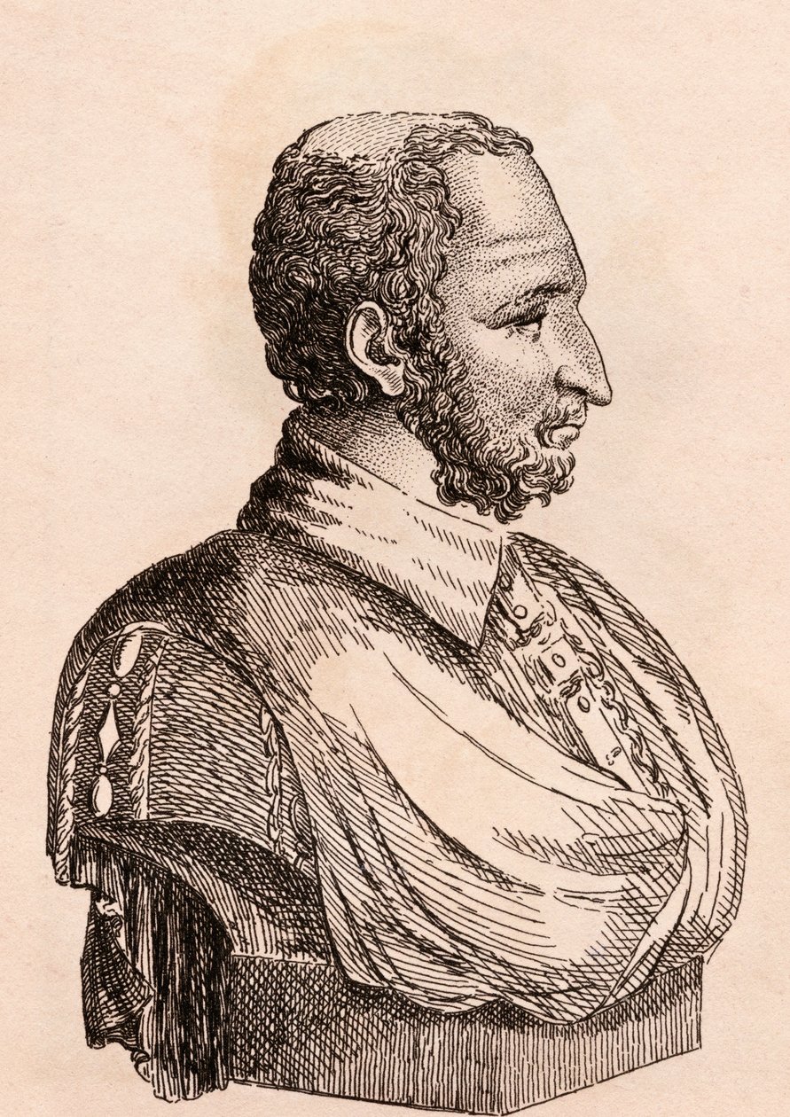 Paolo Veronese, ilustração de &39;75 retratos de pintores célebres de originais autênticos &39;, publicado em Londres, 1817 de James Girtin
