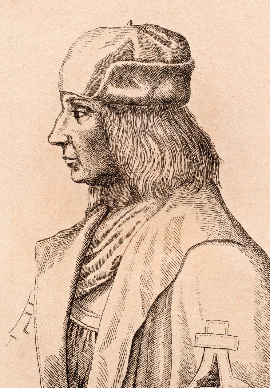 Quintin Massys, ilustração de &39;75 retratos de pintores célebres de originais autênticos &39;, publicado em Londres, 1817 de James Girtin