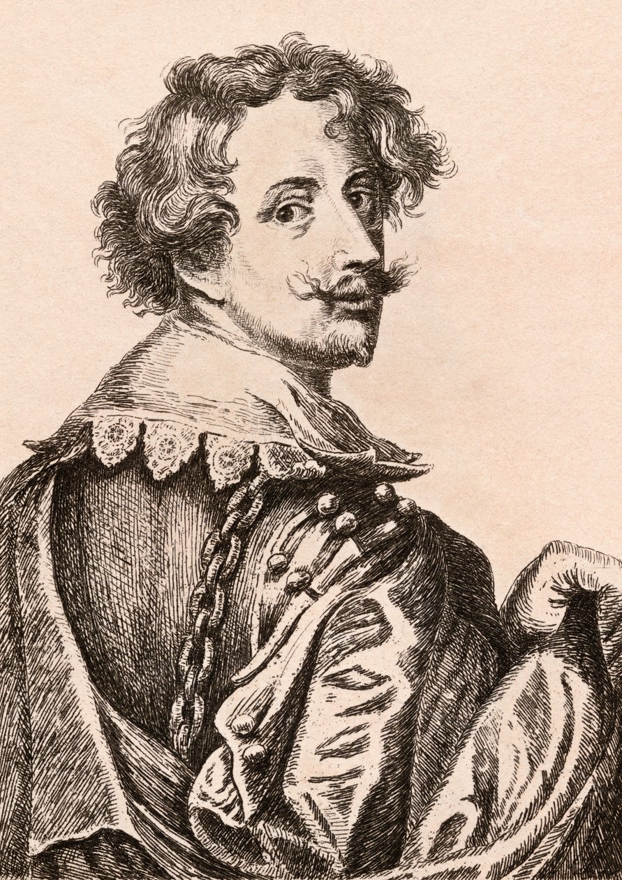 Sir Anthony van Dyck, ilustração de &39;75 retratos de pintores célebres de originais autênticos &39;, publicado em Londres, 1817 de James Girtin