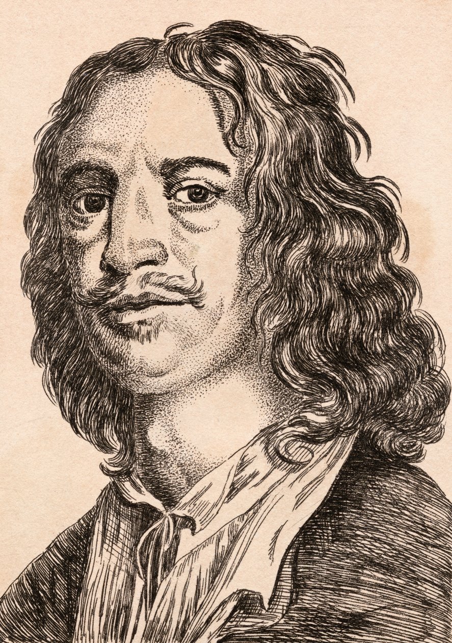 William Dobson, ilustração de &39;75 retratos de pintores célebres de originais autênticos &39;, publicado em Londres, 1817 de James Girtin