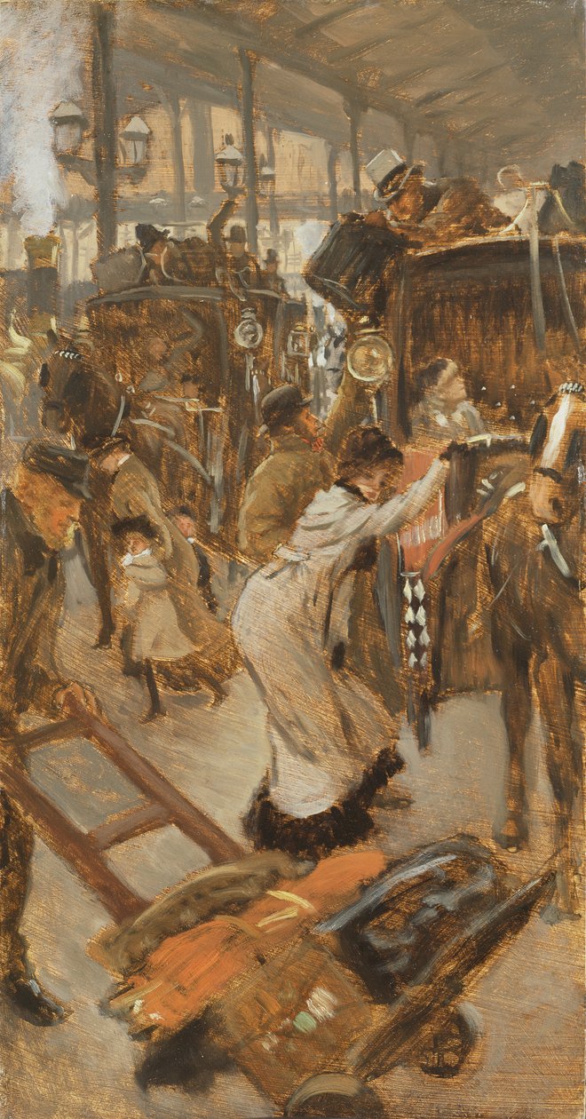 Plataforma de partida, estação Victoria, c.1881-82 de James Jacques Joseph Tissot