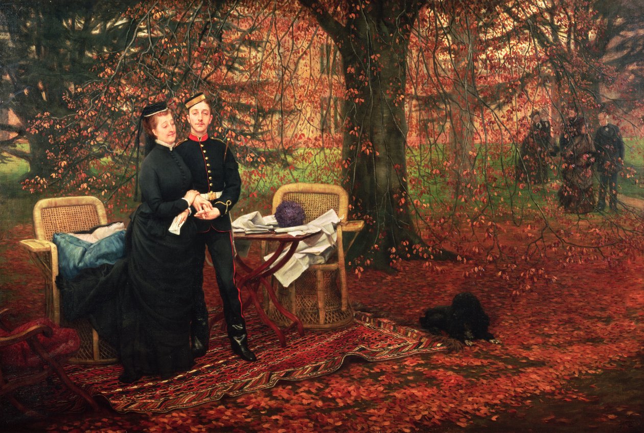 Imperatriz Eugenie (1826-1920) e Eugene-Louis Napoleon Bonaparte (1856-79) em Camden Place, Chislehurst de James Jacques Joseph Tissot