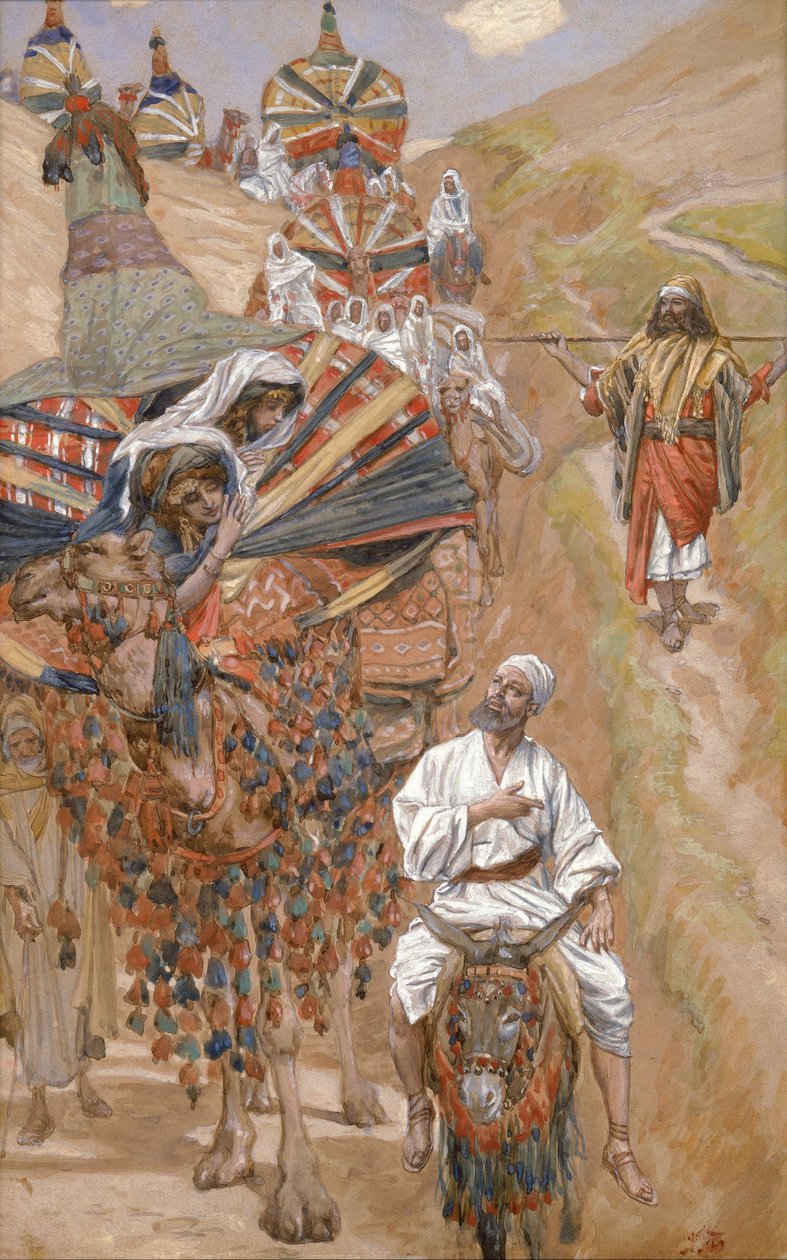 Rebecca encontra Isaac pelo caminho de James Jacques Joseph Tissot