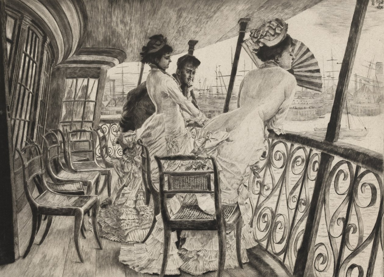 A galeria de HMS Calcutá (lembrança de uma bola no navio) de James Jacques Joseph Tissot