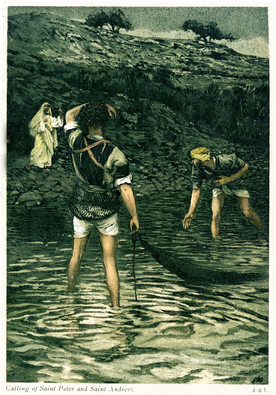 Chamado de São Pedro e Santo André - Bíblia de James Jacques Joseph after Tissot
