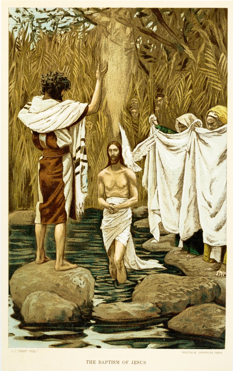 O batismo de Jesus, São Mateus - Bíblia de James Jacques Joseph after Tissot