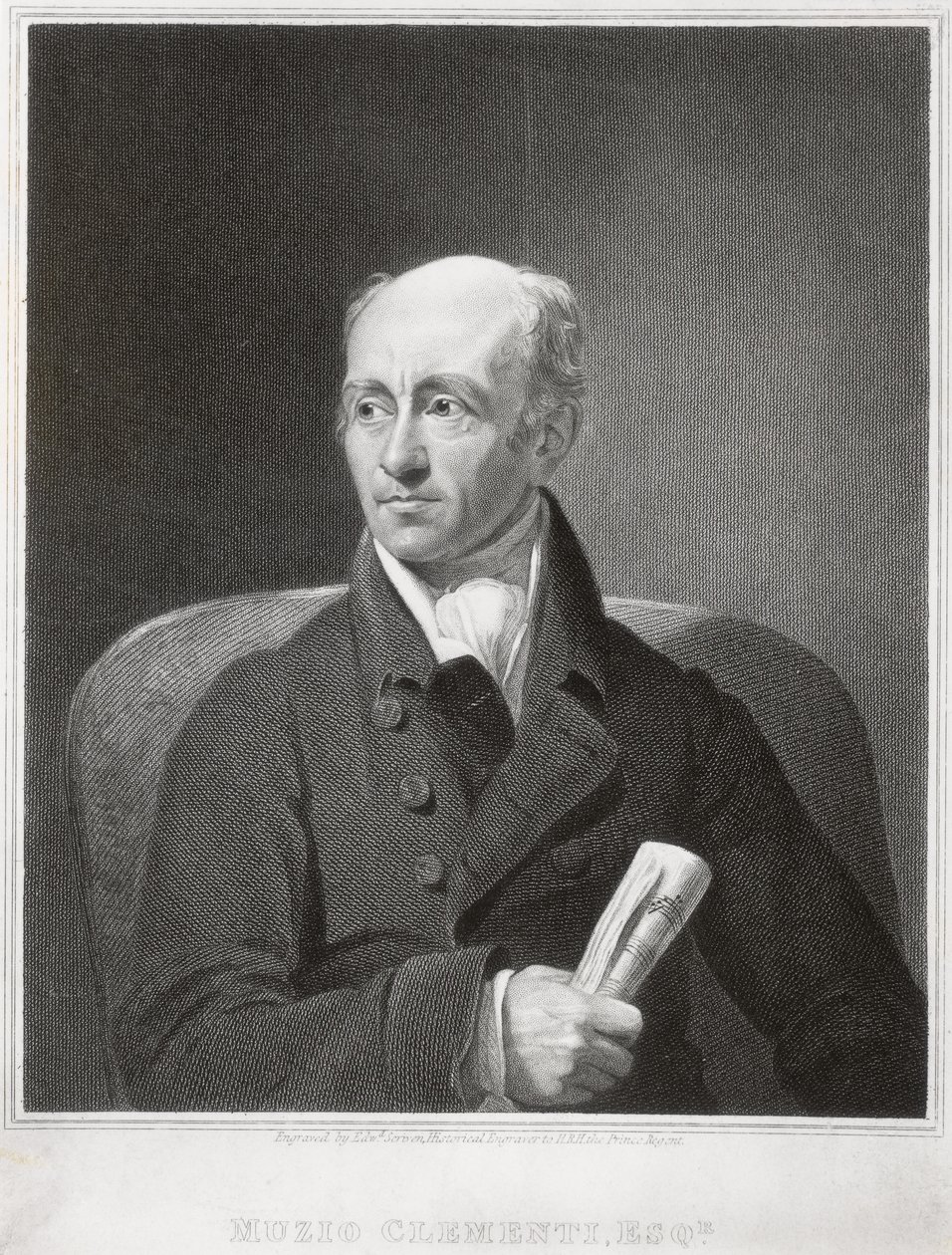Muzio Clementi (1752-1832), pianista e compositor italiano, gravado por Edward Scriven (1775-1841) de James Lonsdale