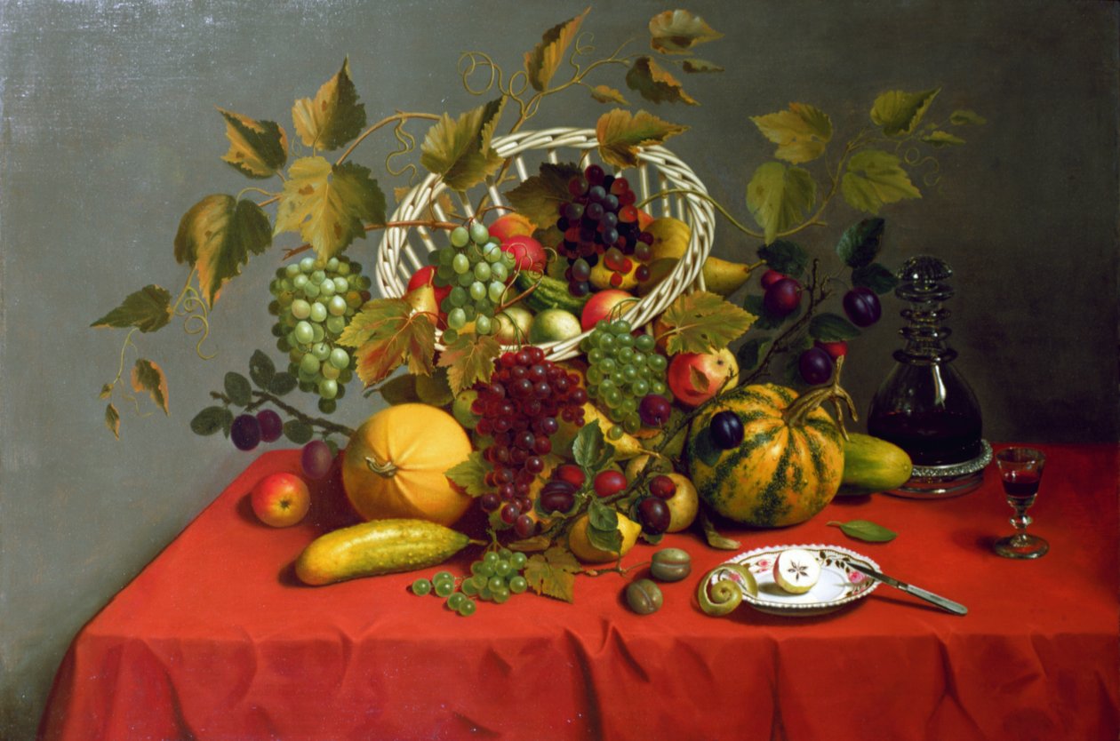 Ainda vida com frutas e flores de James Miller