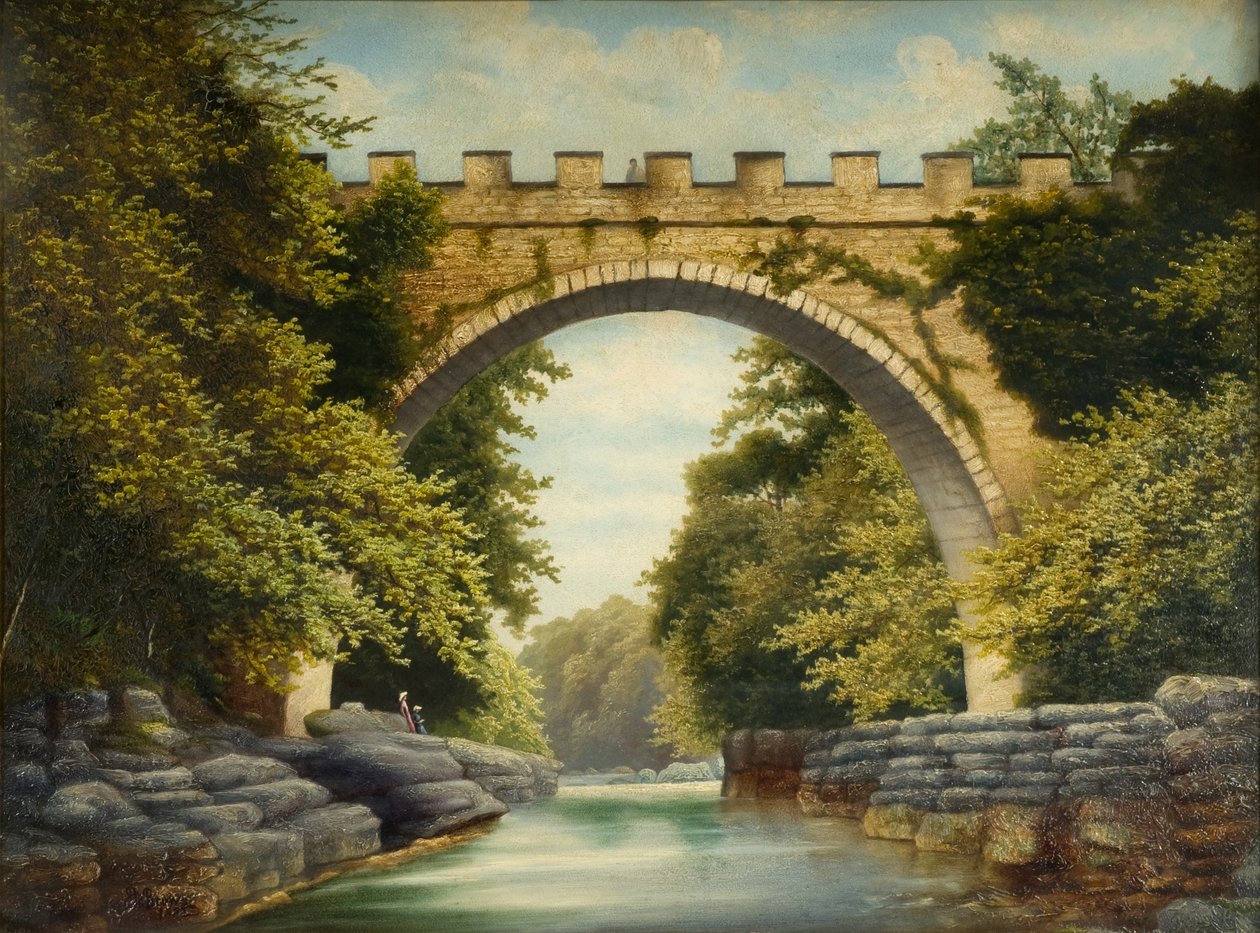 A ponte da abadia, Barnard Castle, 1882 de James Miller Brown