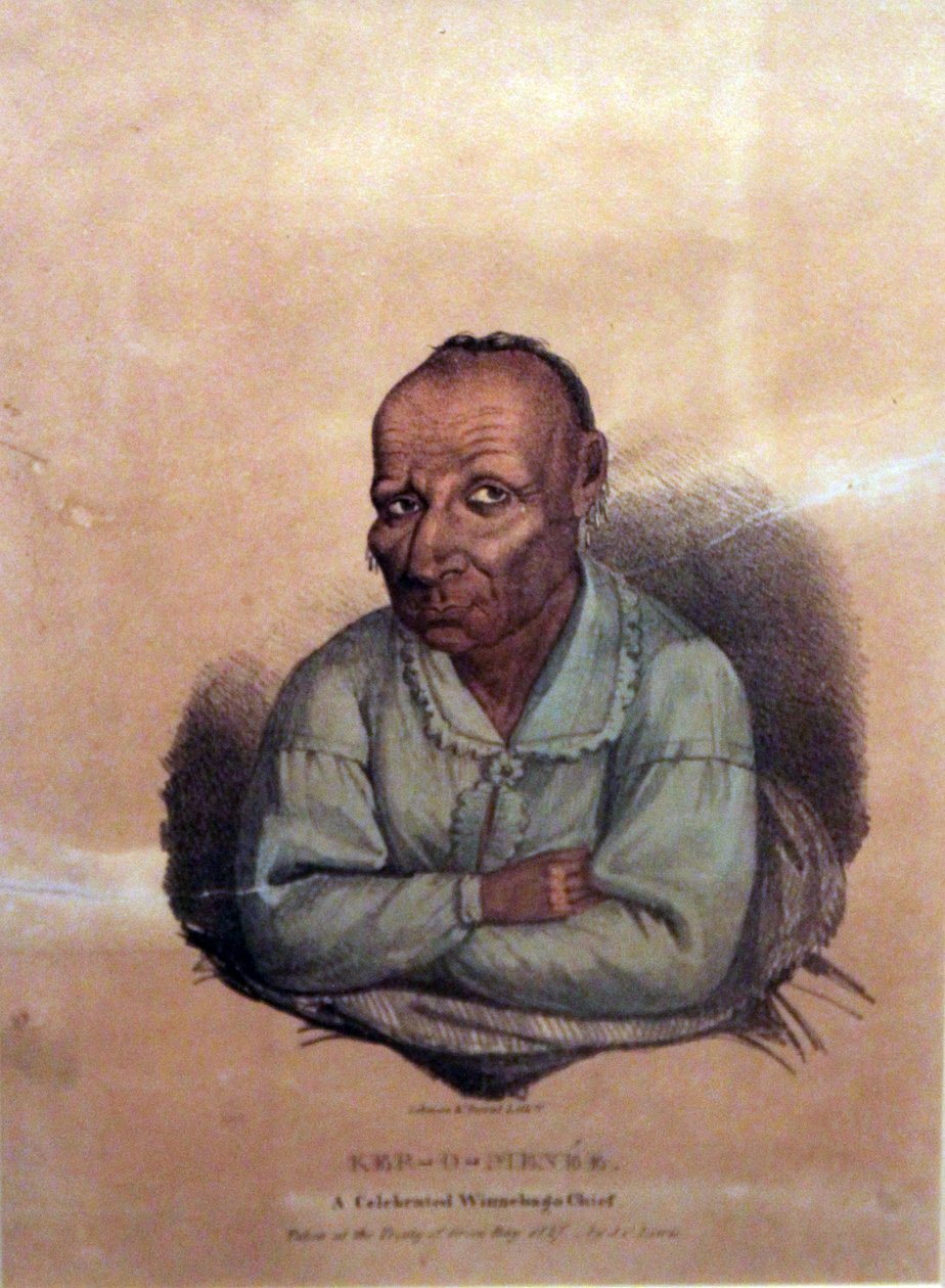 Ker-o-menée, um célebre chefe Winnebago, 1827 de James Otto Lewis