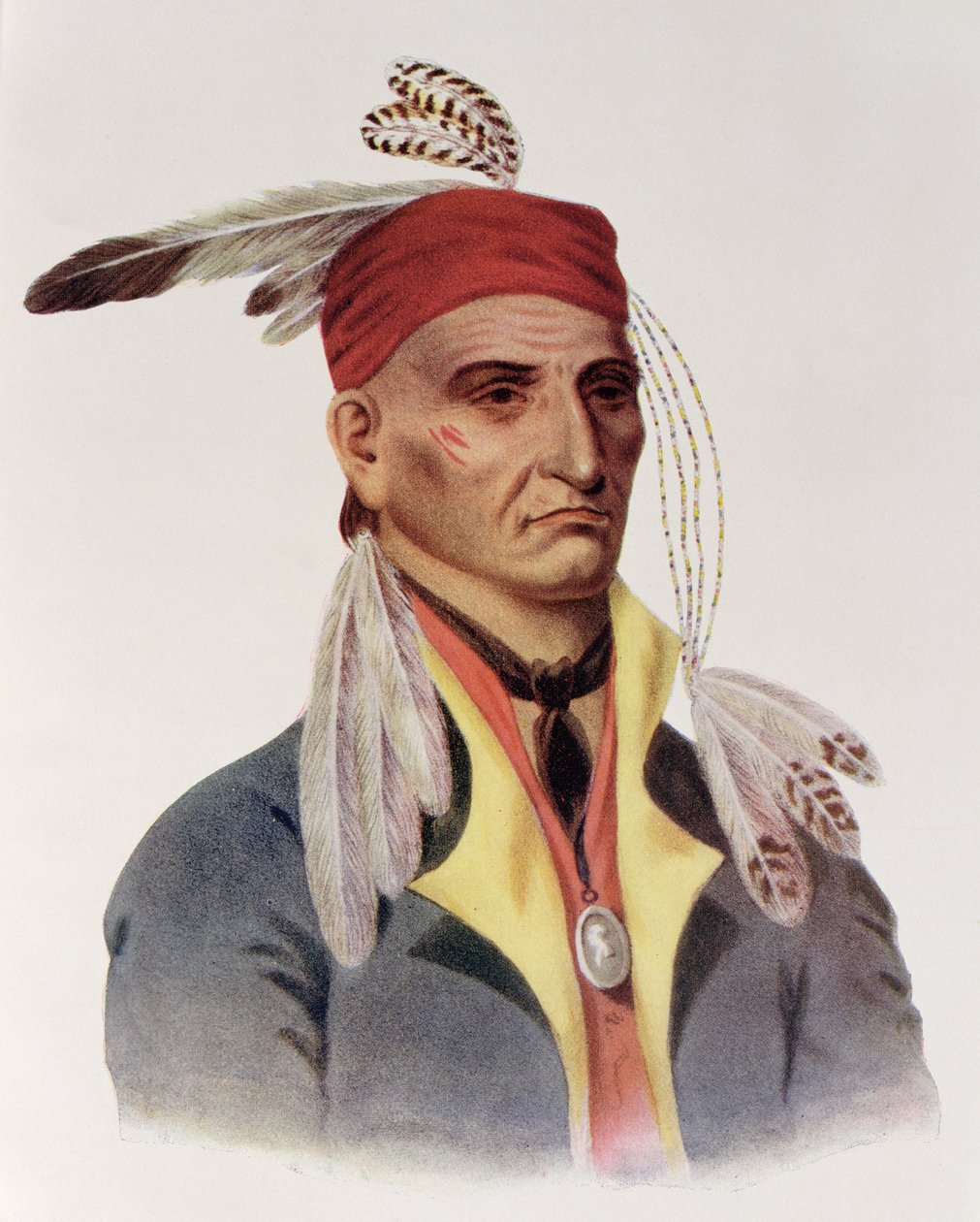 Shin-ga-ba W&39;Ossin ou &39;Image Stone&39;, um Chippeway Chief, 1826, ilustração de &39;As tribos indígenas da América do Norte, Vol.1&39;, por Thomas L. McKenney e James Hall, pub. John Grant de James Otto Lewis