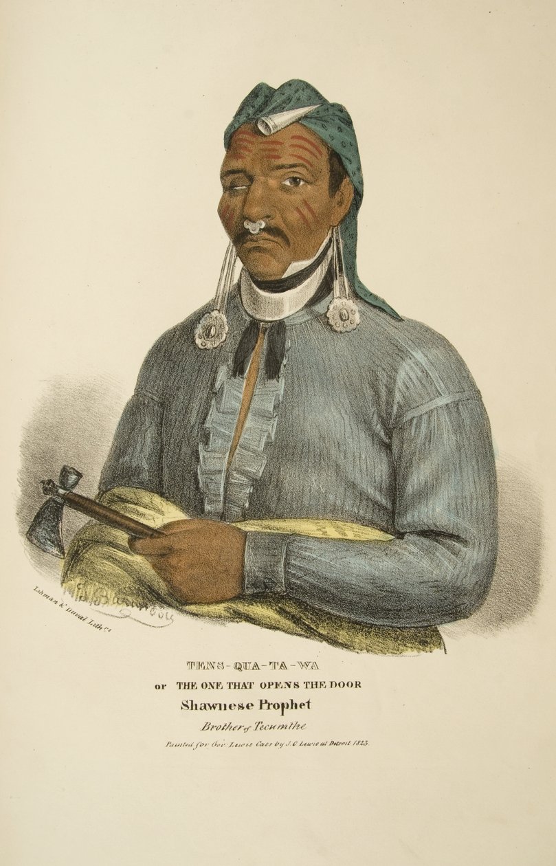 Tens-qua-ta-wa ou aquele que abre a porta, Shawnese Prophet de James Otto Lewis
