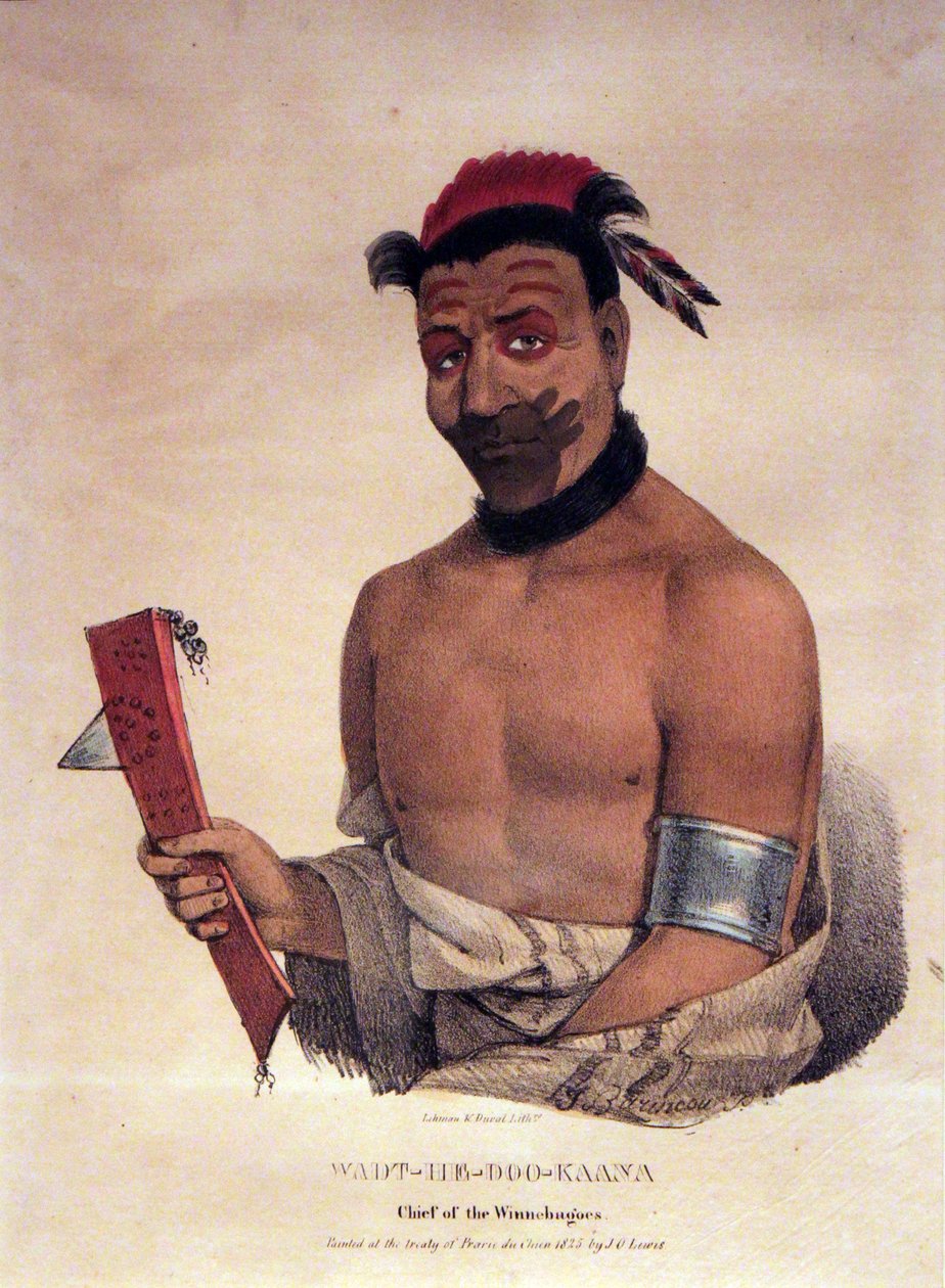 Wadt-He-Doo-Kaana, chefe de Winnebago, 1825 de James Otto Lewis