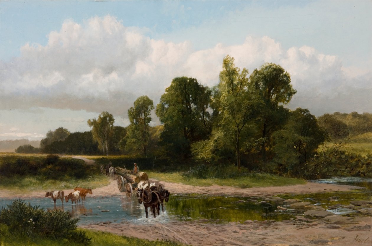 Um Ford no Whitadder, Berwickshire de James Peel