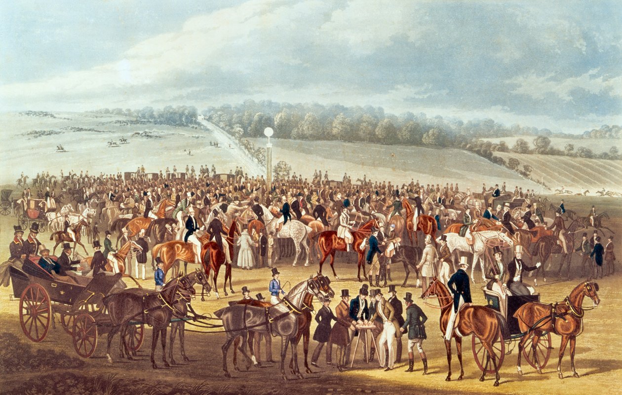 O Posto de Apostas, Epsom, 1830 de James Pollard