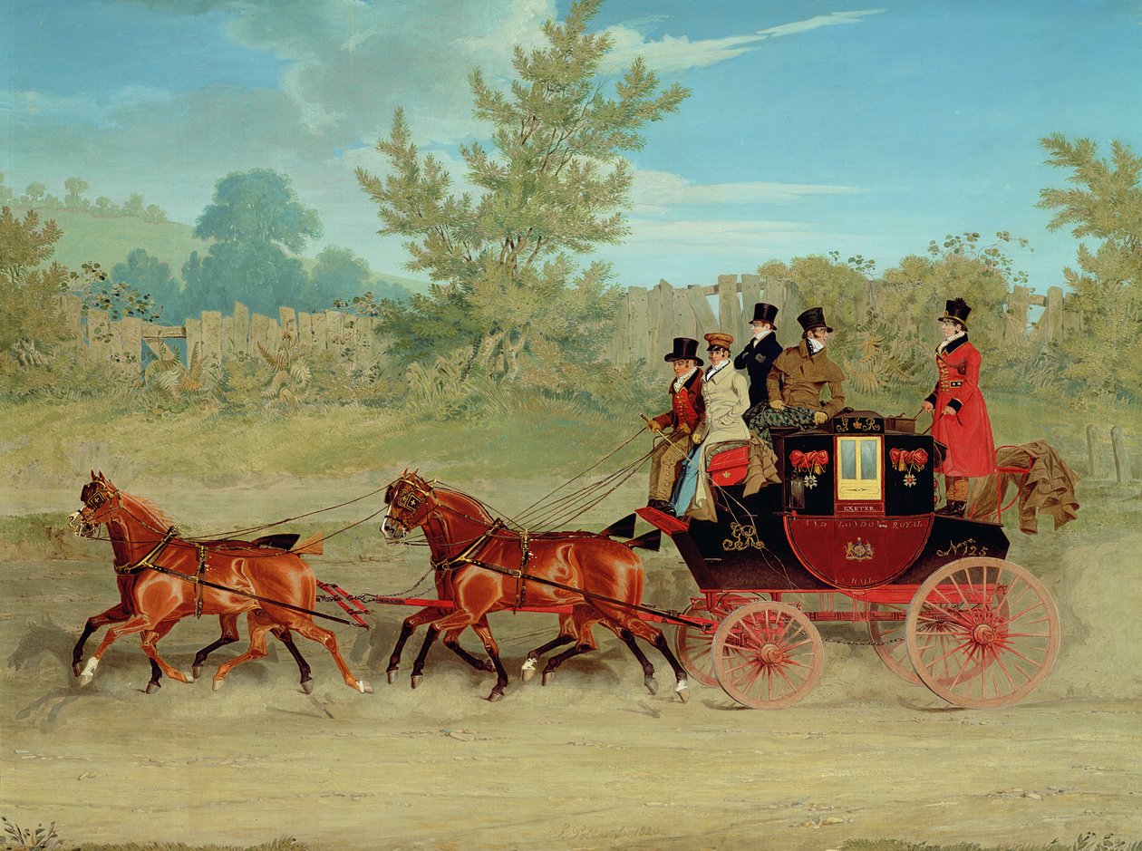 O Exeter Royal Mail em uma estrada rural de James Pollard