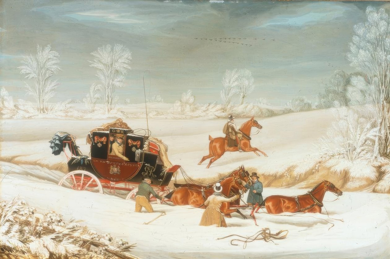O treinador de correio em uma deriva de neve de James Pollard
