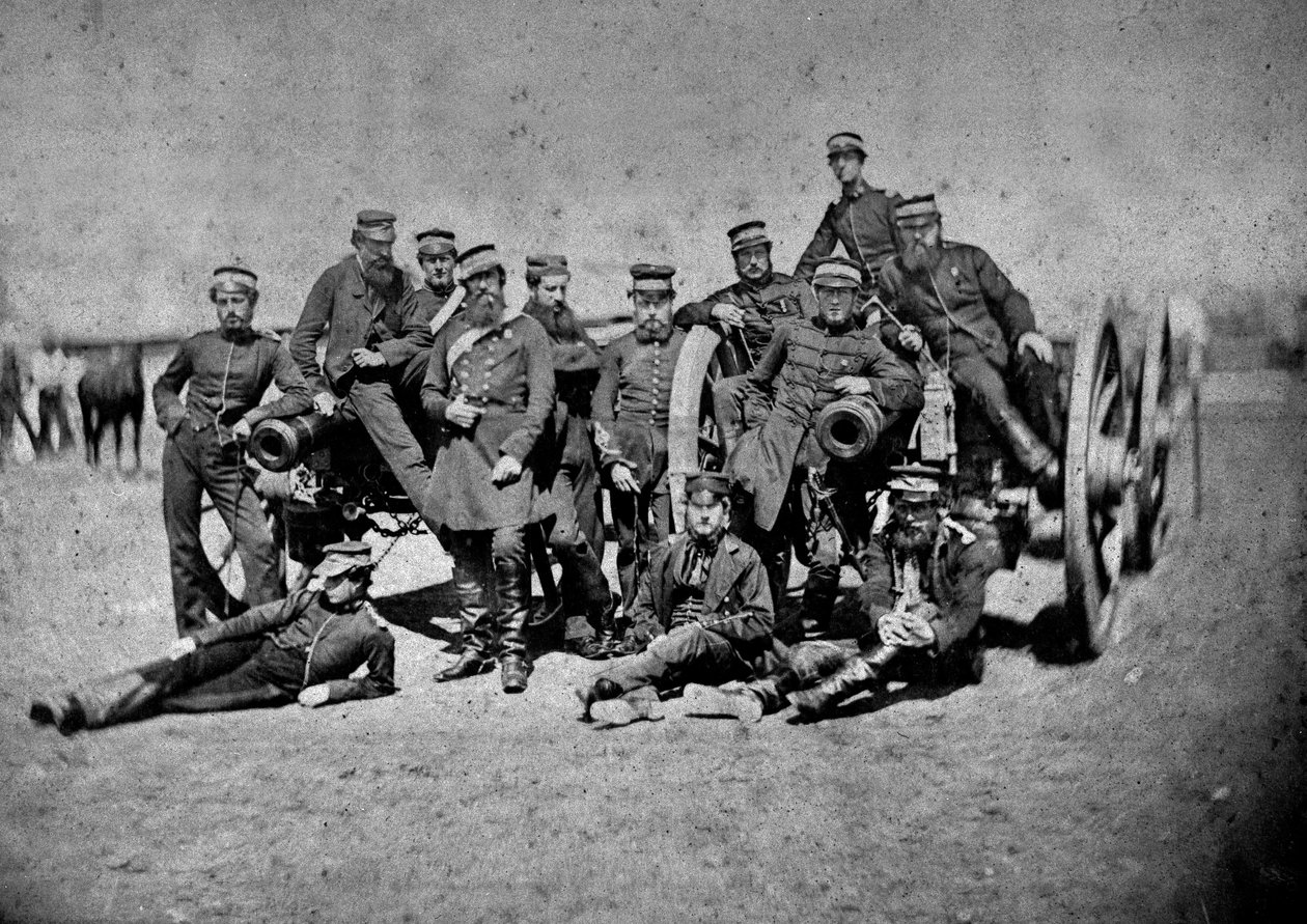 Nove armas da Artilharia Real ligadas à 3ª Divisão, 1855-56 de James Robertson