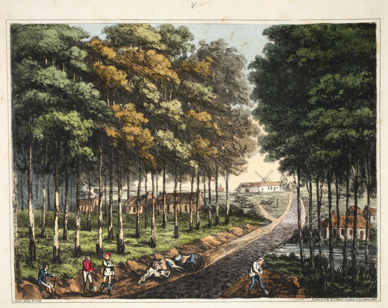 Saia do Foret de Soigne com uma visão distante da aldeia de Mont St Jean de James Rouse