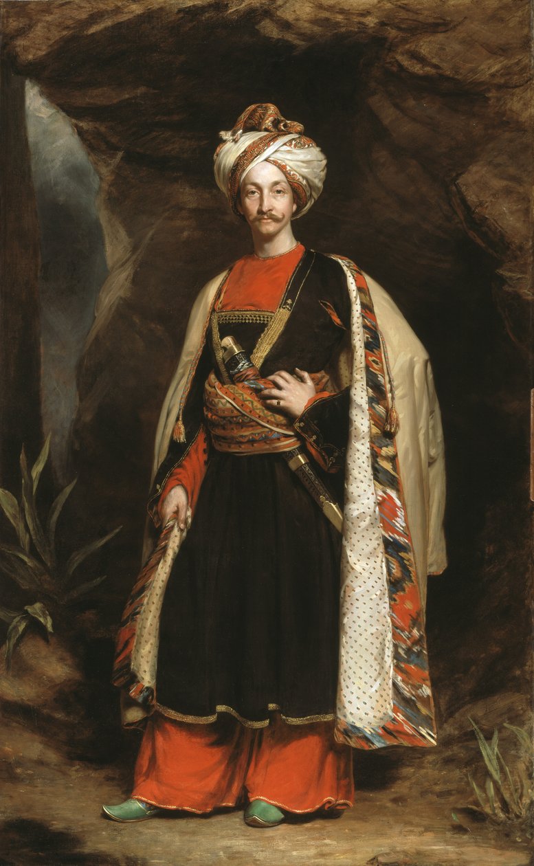 Capitão Colin Mackenzie em sua vestimenta afegã, c.1842 de James Sant