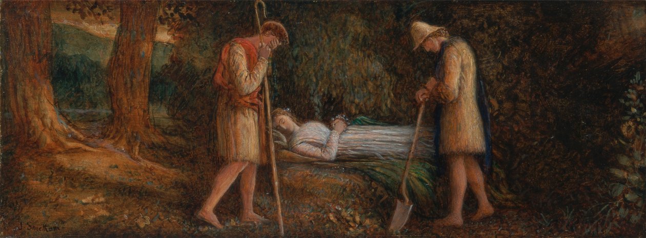 Imogen e os pastores, de Cymbeline, ato IV, cena ii de James Smetham