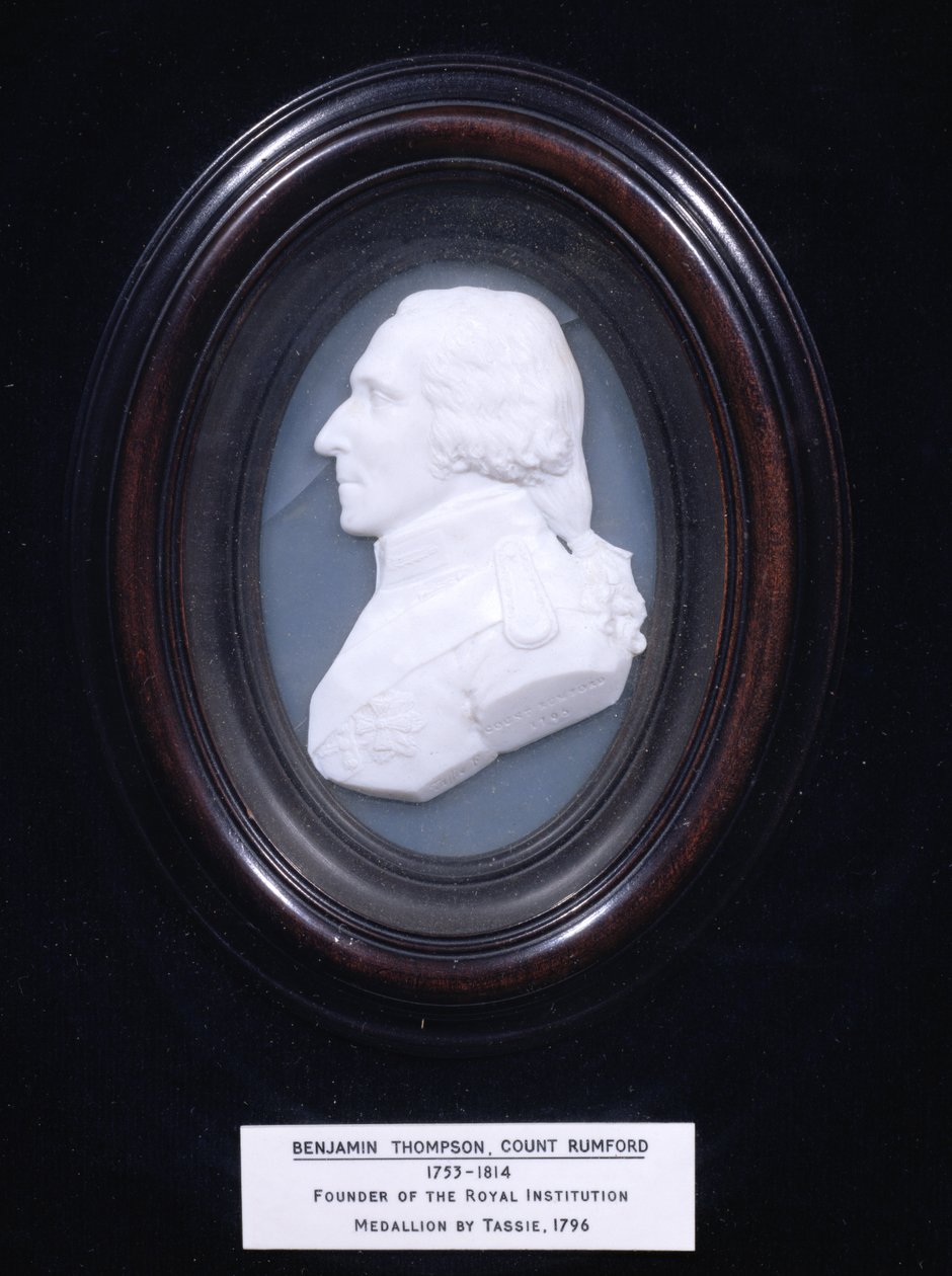 Medalhão representando Benjamin Thompson, Conde Rumford (1753-1814), 1796 de James Tassie