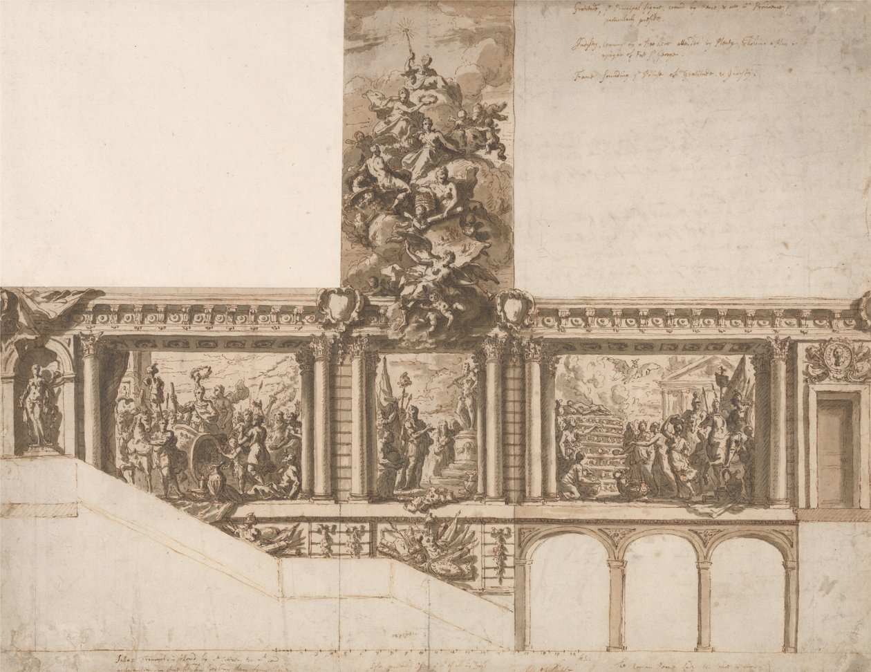 Design para paredes de teto e escadaria de James Thornhill