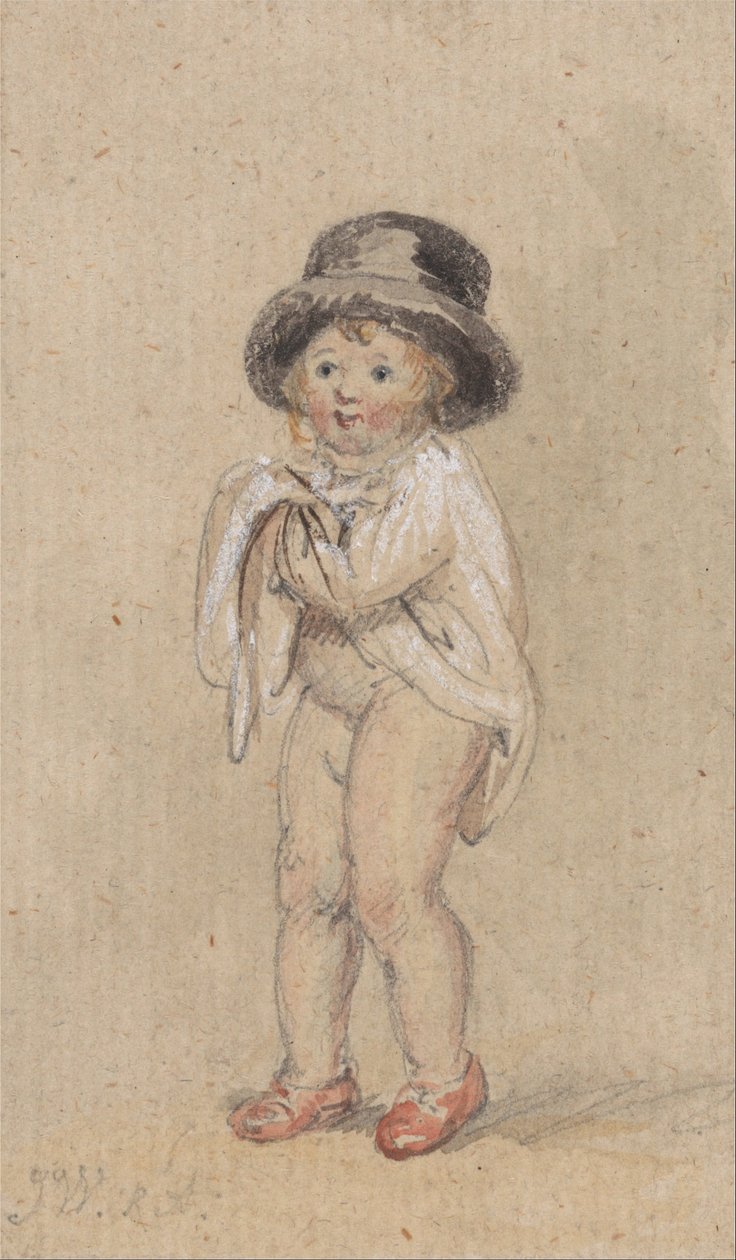 Um menino com sapatos vermelhos (criança com sapatos vermelhos e uma cartola) de James Ward