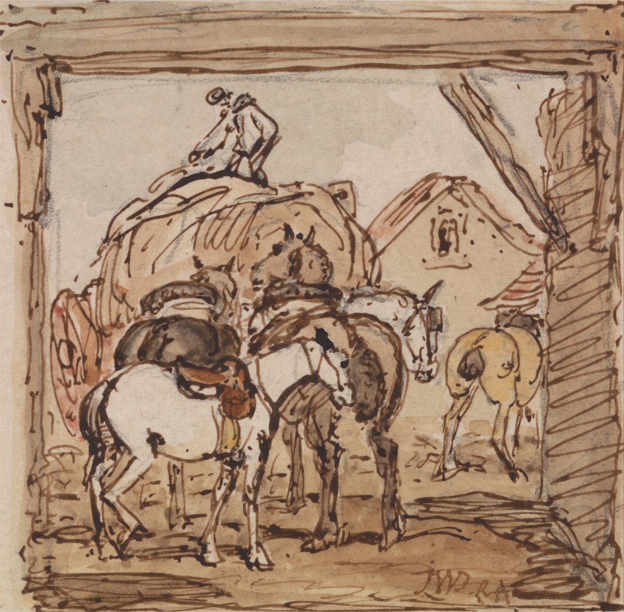 Pátio e Cavalos de James Ward