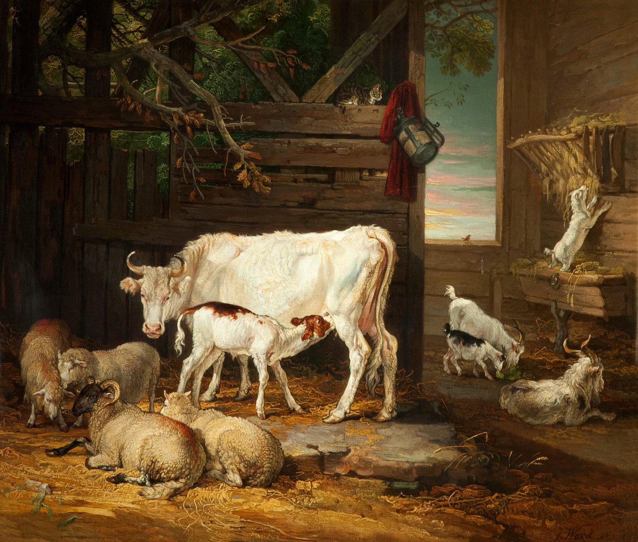 Interior de um estábulo, 1810 de James Ward