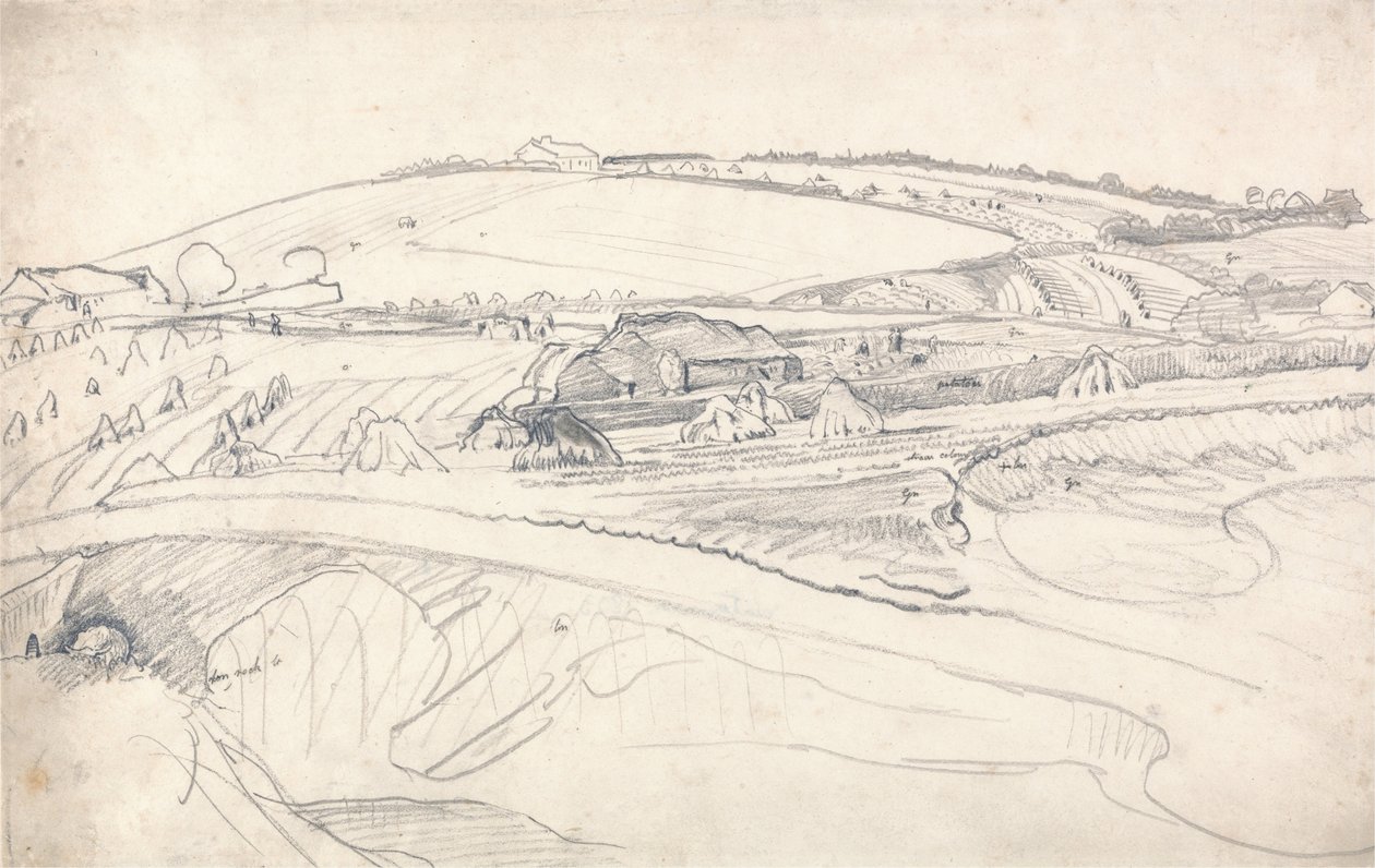 Paisagem com uma fazenda e Cornstalks de James Ward