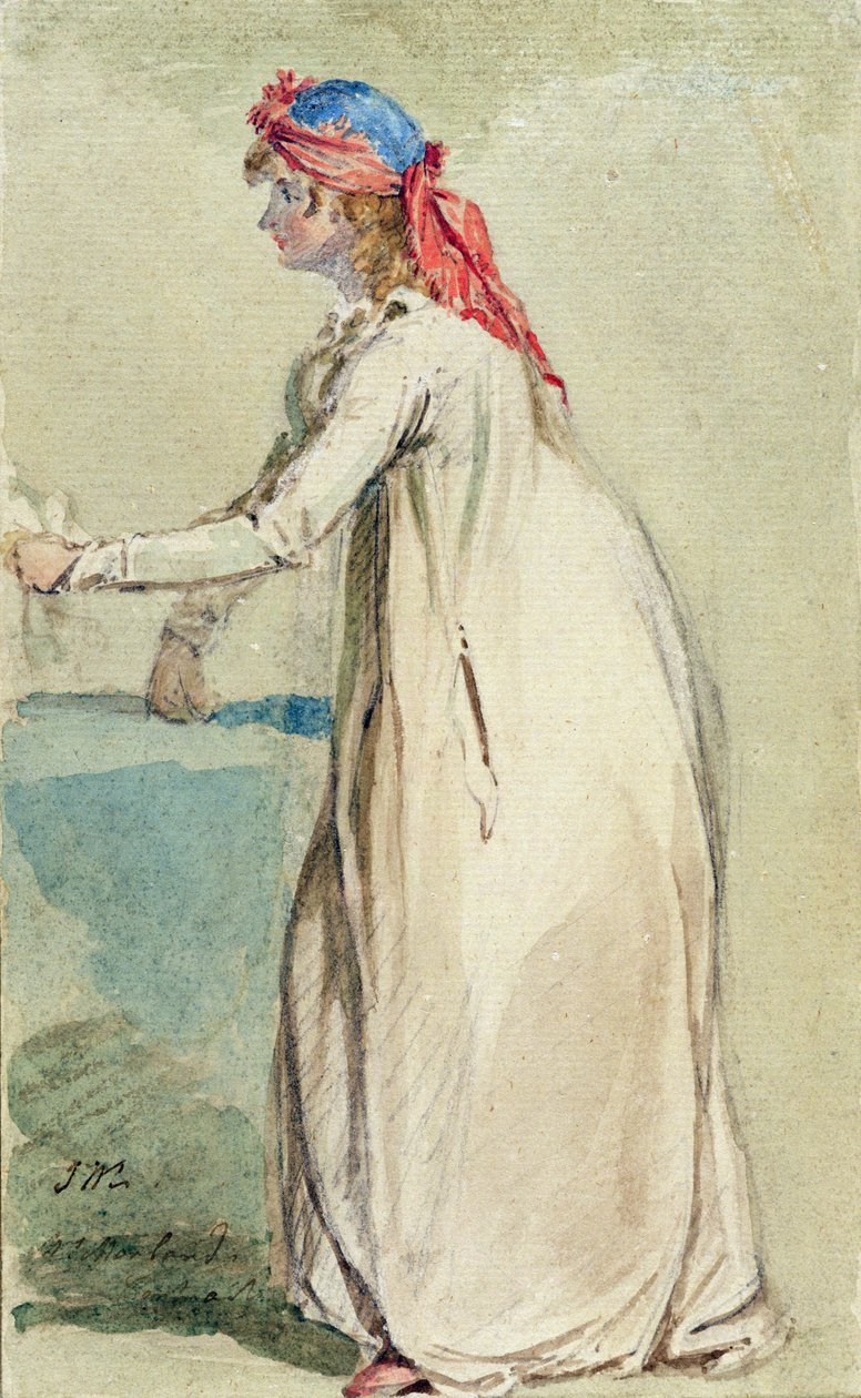 Retrato da Sra. Morland, c.1800-04 (wc sobre lápis sobre papel) de James Ward