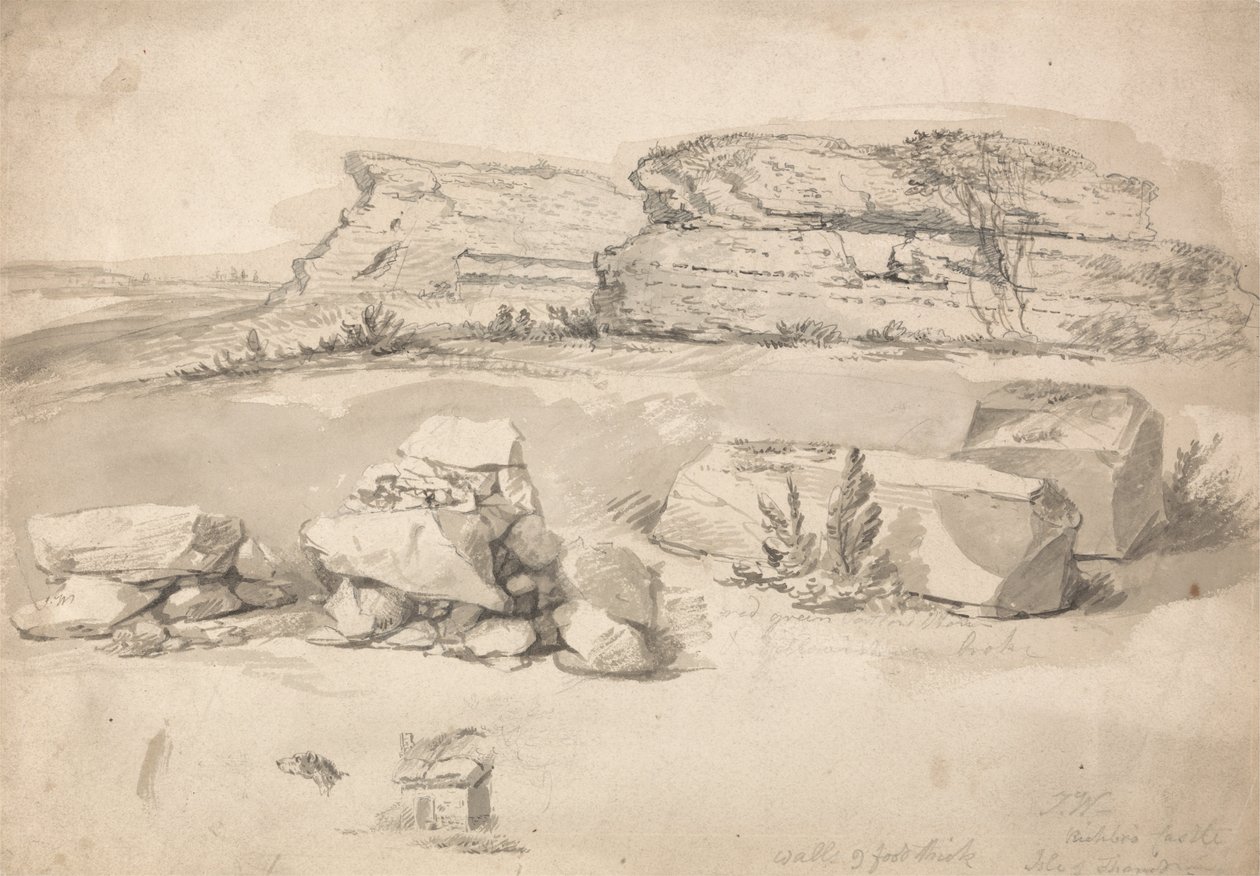 Ruínas do Castelo de Richbro, Ilha de Thanet de James Ward
