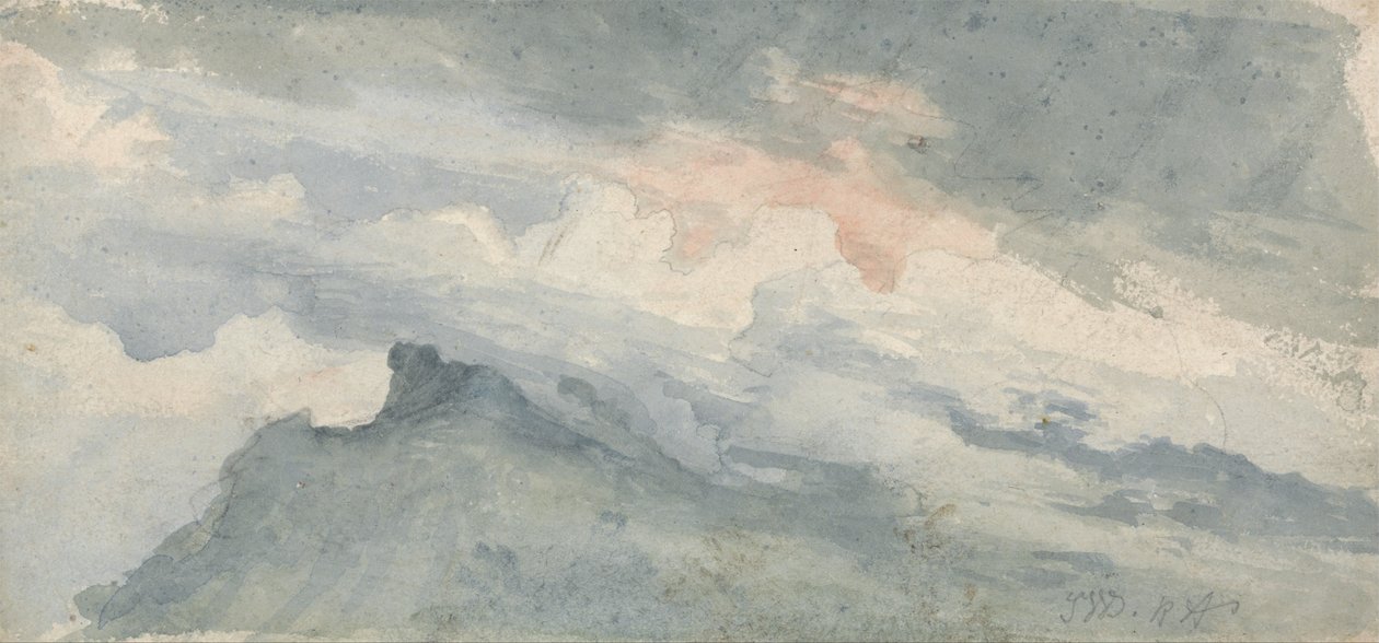 Estudo de um topo de colina e céu de James Ward