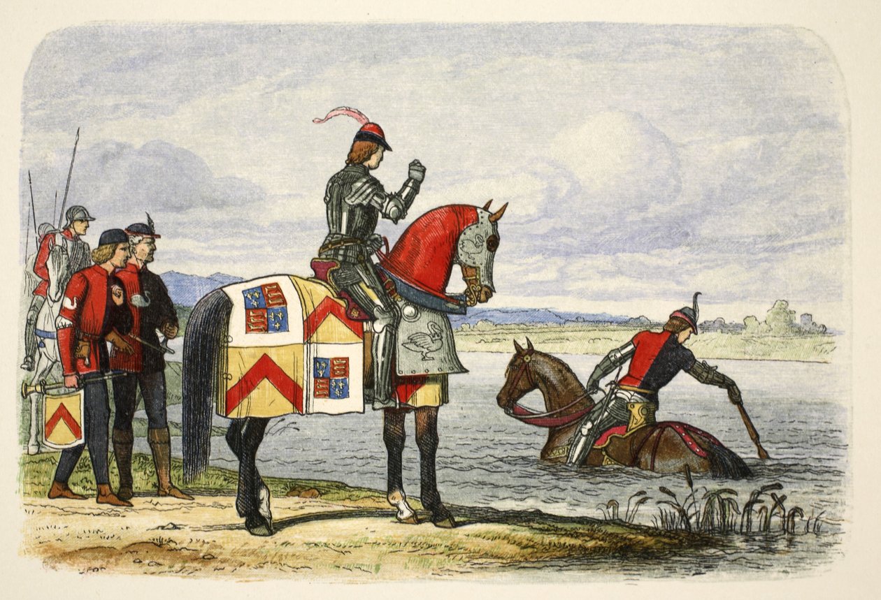 Buckingham encontra o Severn intransponível, 18 de outubro de 1483, de A Chronicle of England BC 55 a AD 1485, pub. Londres, 1863 de James William Edmund Doyle