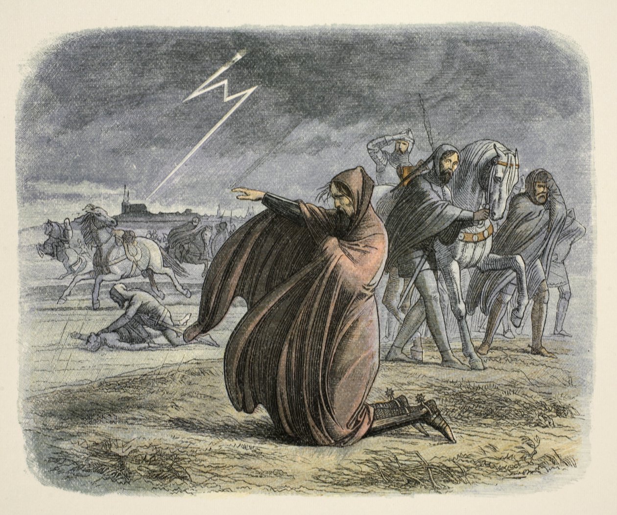Eduardo III promete que fará paz, de A Chronicle of England BC 55 a AD 1485, pub. Londres, 1863 de James William Edmund Doyle