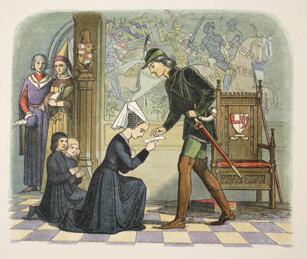 Edward IV e Lady Elizabeth Gray, 1 de maio de 1464, de A Chronicle of England BC 55 a AD 1485, pub. Londres, 1863 de James William Edmund Doyle