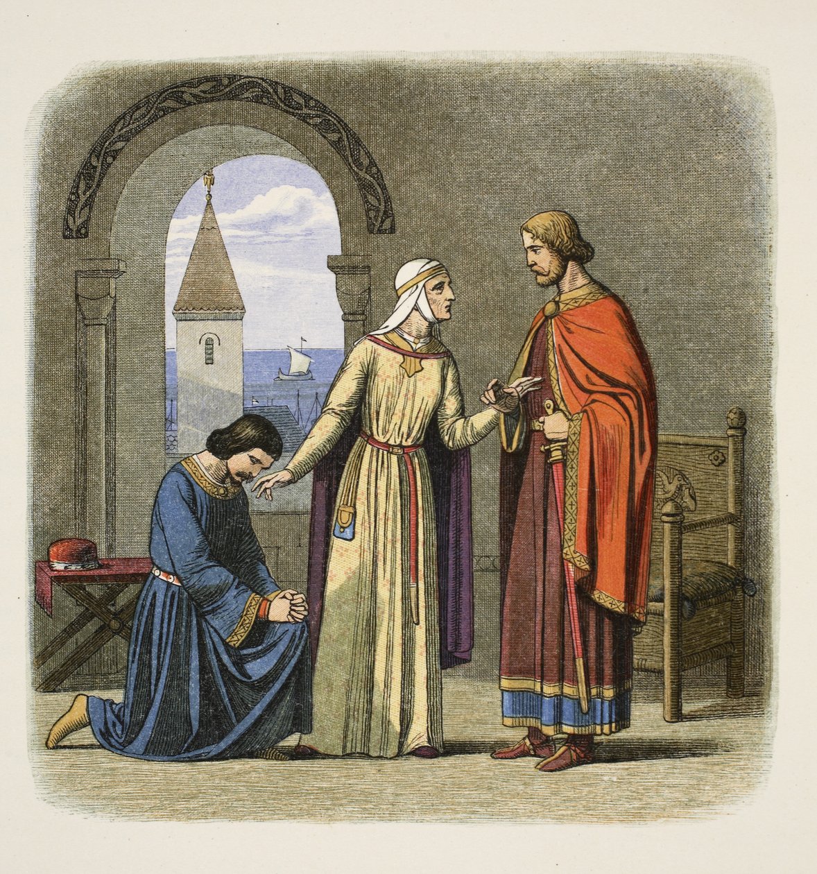 Richard perdoa seu irmão John, 1194, de A Chronicle of England BC 55 a AD 1485, pub. Londres, 1863 de James William Edmund Doyle
