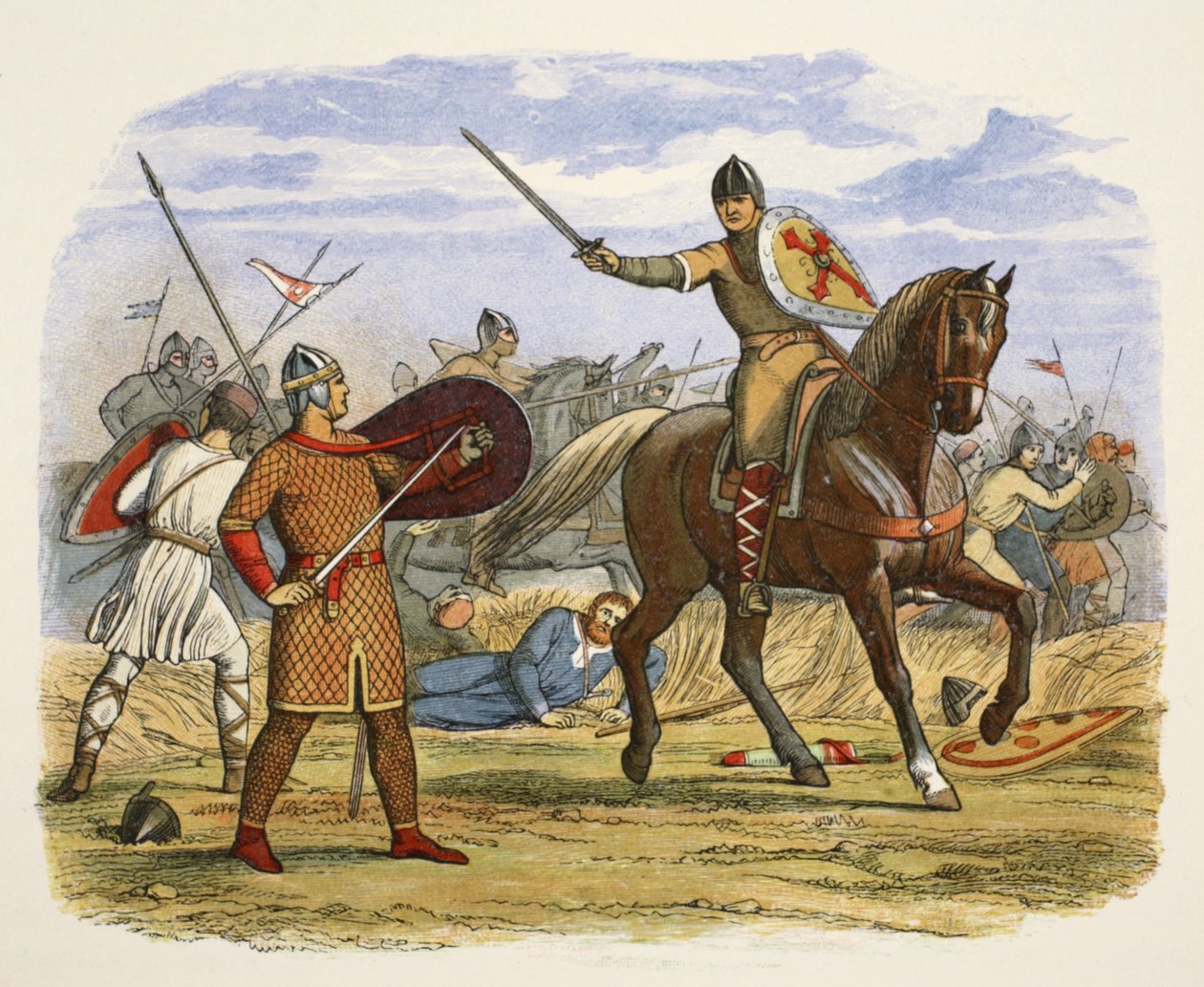 Robert feito prisioneiro pelo funcionário Baudri, de A Chronicle of England BC 55 a AD 1485, pub. Londres, 1863 de James William Edmund Doyle