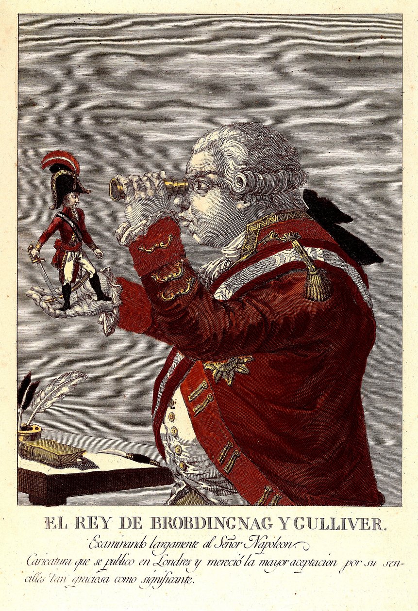 O Rei de Brobdingnac e Gulliver de James (after) Gillray