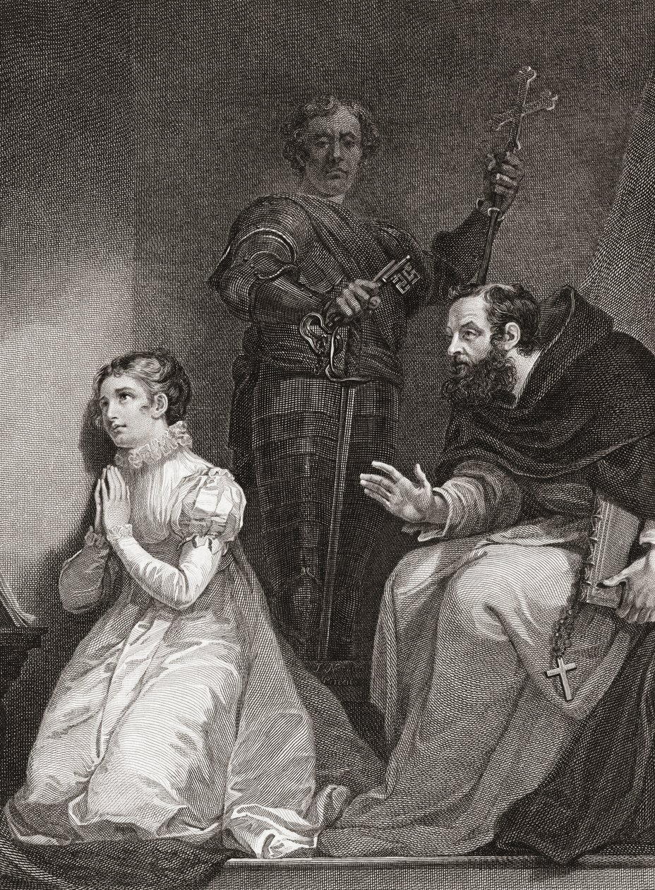 John Feckenham visita Lady Jane Grey na Torre de Londres (gravura) de James (after) Northcote
