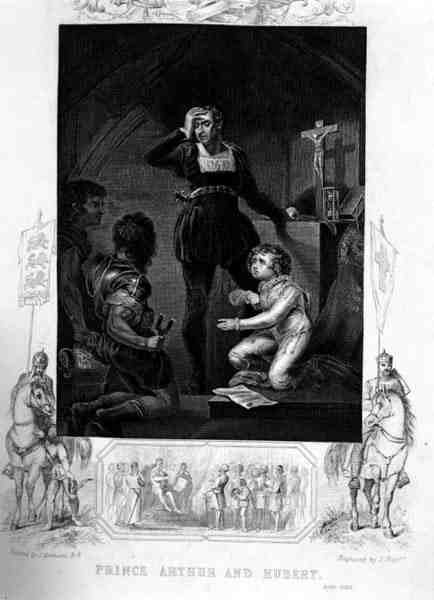 Príncipe Arthur e Hubert, em Rei João por William Shakespeare (1564-1616) gravado por J. Rogers (gravura) de James (after) Northcote